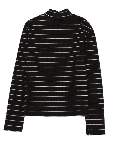 PUNYUS（プニュズ）の「カラーボーダーハイネックロンＴ（Tシャツ/カットソー・レディース・ブラック/イエロー/ピンク/グリーン/サックスブルー/ブルー/ライトパープル・1/2/3/4）」の11枚目の写真