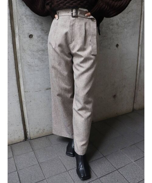 MURUA(ムルーア)の「メランジタックワイドパンツ(スラックス・レディース・ベージュ/ブルー・2/1)」の3枚目の写真