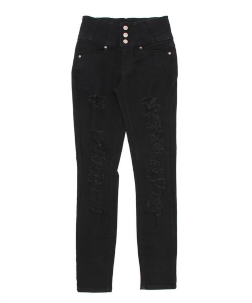 meJane（ミージェーン）の「ボタンフライ ハイウエストダメージスキニー（デニムパンツ・レディース・インディゴブルー/ブラック/ブルー・SS/S/M/L）」の13枚目の写真