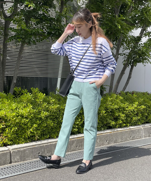 COMME CA ISM（コムサイズム）の「パネルボーダー　フート付きカットソー（パーカー・レディース・ホワイト×ブルー・MEDIUM/LARGE）」の19枚目の写真