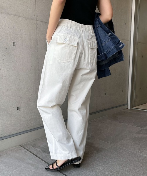 23区　ウォッシュドラミー　ベイカーワイドパンツ　リネン　38 ホワイト 楽天市場】【洗える】ウォッシュドラミー ベイカーパンツ／23区