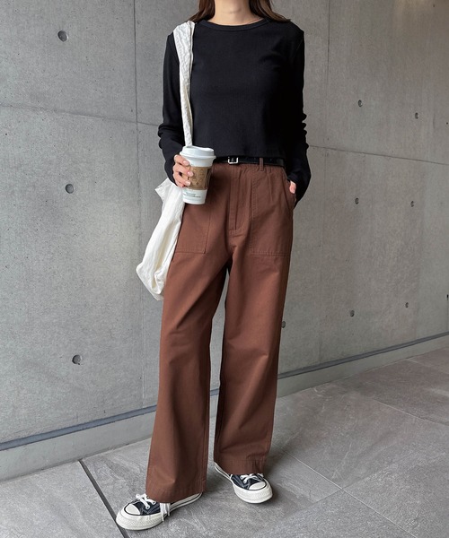 即完売 美品 25aw アンセルム ベイカー パンツ 1 ワイド セール】【3サイズ展開】ワイドベイカーパンツ（その他パンツ