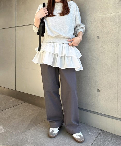 andme(アンドミー)の「【新色・新サイズ追加】ワイドベイカーパンツ(S/M/L/XL/トールサイズ)(その他パンツ・レディース・ブラック/ベージュ/カーキ/アイボリー/チャコールグレー/ネイビー/キナリ/ホワイト/ブラウン/サンドベージュ・L/M/S/XL/LT/MT)」の11枚目の写真