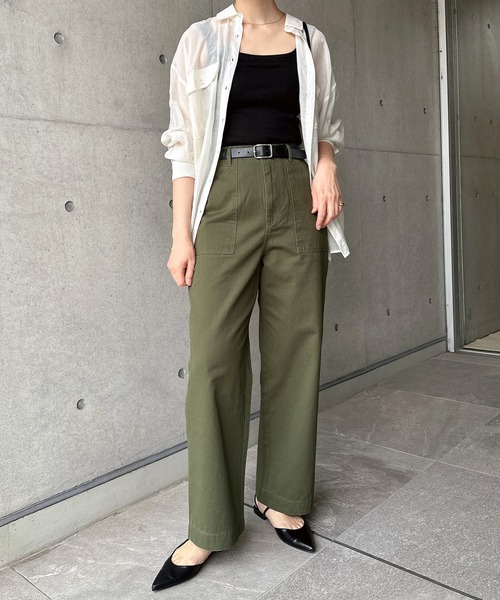 andme(アンドミー)の「【新色・新サイズ追加】ワイドベイカーパンツ(S/M/L/XL/トールサイズ)(その他パンツ・レディース・ブラック/ベージュ/カーキ/アイボリー/チャコールグレー/ネイビー/キナリ/ホワイト/ブラウン/サンドベージュ・L/M/S/XL/LT/MT)」の12枚目の写真
