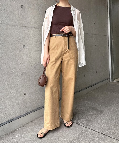 andme(アンドミー)の「【新色・新サイズ追加】ワイドベイカーパンツ(S/M/L/XL/トールサイズ)(その他パンツ・レディース・ブラック/ベージュ/カーキ/アイボリー/チャコールグレー/ネイビー/キナリ/ホワイト/ブラウン/サンドベージュ・L/M/S/XL/LT/MT)」の14枚目の写真