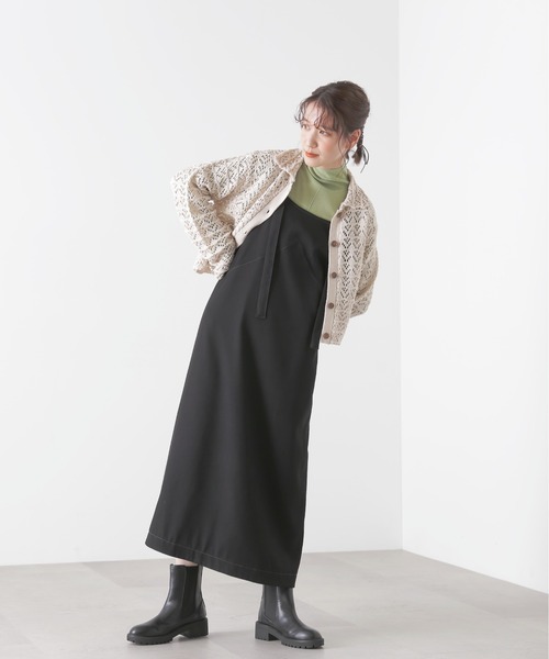 N.（N. Natural Beauty Basic）（エヌエヌナチュラルビューティーベーシック）の「◆シアーレイヤードニットインナー（ニット/セーター・レディース・オフホワイト/ライトグリーン/ブラック/パープル・MEDIUM）」の12枚目の写真