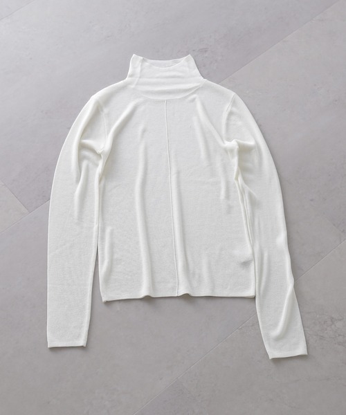 N.（N. Natural Beauty Basic）（エヌエヌナチュラルビューティーベーシック）の「◆シアーレイヤードニットインナー（ニット/セーター・レディース・オフホワイト/ライトグリーン/ブラック/パープル・MEDIUM）」の14枚目の写真