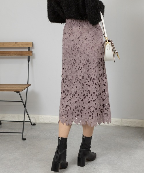 アメリカンヴィンテージ フラワー レース スカート SALE】ギンガムフラワーデザインレーススカート/2カラー