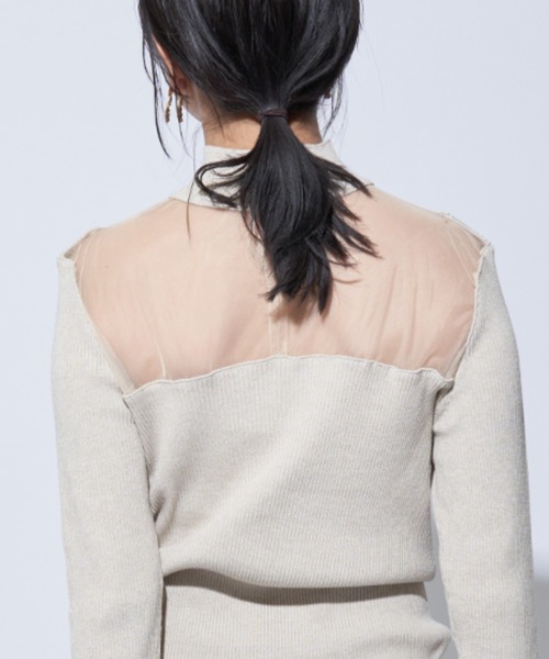 Solace(ソレイス)の「シアー切替ハイネックレディニットトップス(ニット/セーター・レディース・ブラック/ナチュラル・FREE)」の19枚目の写真
