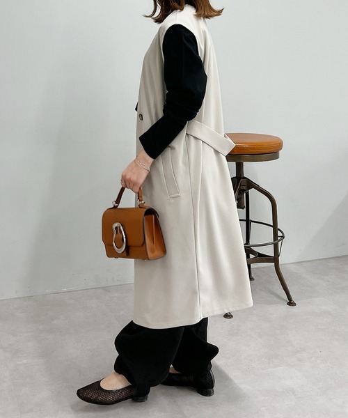 un dix cors(アンディコール)の「カットジョーゼットジレ(ベスト・レディース・ライトグレー/ネイビー・FREE)」の9枚目の写真