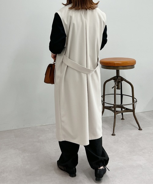 un dix cors(アンディコール)の「カットジョーゼットジレ(ベスト・レディース・ライトグレー/ネイビー・FREE)」の10枚目の写真