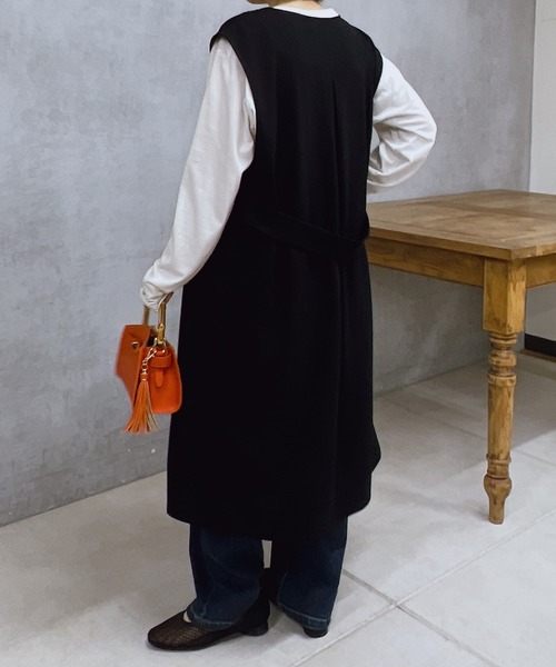 un dix cors(アンディコール)の「カットジョーゼットジレ(ベスト・レディース・ライトグレー/ネイビー・FREE)」の20枚目の写真