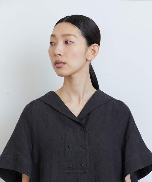 ☆新品未使用☆ LOISIR グランジリネンセーラーカラーワンピース LOISIR（ロワズィール）の「グランジリネンセーラーカラー