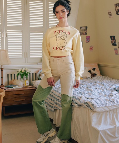 BITTER CELLS（ビターセルズ）の「BITTER CELLS／シマリスプルオーバー(ウラケ) 2193587（スウェット・レディース・ナチュラル/ライトグレー/ネイビー・MEDIUM/SMALL）」の7枚目の写真