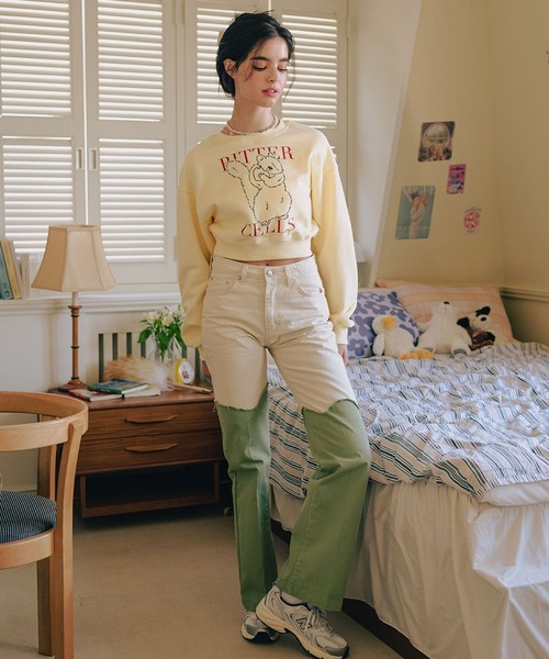 BITTER CELLS（ビターセルズ）の「BITTER CELLS／シマリスプルオーバー(ウラケ) 2193587（スウェット・レディース・ナチュラル/ライトグレー/ネイビー・MEDIUM/SMALL）」の8枚目の写真