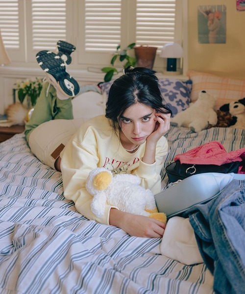 BITTER CELLS（ビターセルズ）の「BITTER CELLS／シマリスプルオーバー(ウラケ) 2193587（スウェット・レディース・ナチュラル/ライトグレー/ネイビー・MEDIUM/SMALL）」の10枚目の写真