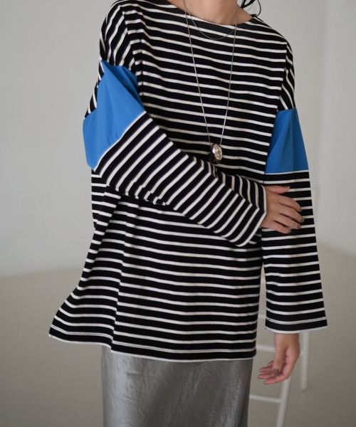 Marient（マリエント）の「ドッキングボーダーTEE（Tシャツ/カットソー・レディース・ホワイト/オレンジ/ブルー・FREE）」の3枚目の写真