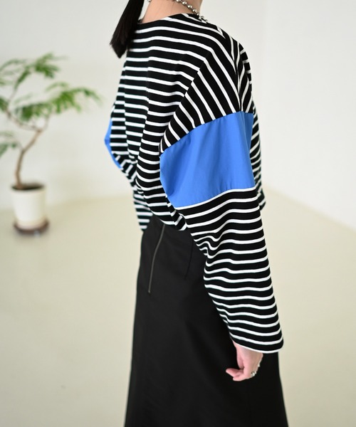 Marient（マリエント）の「ドッキングボーダーTEE（Tシャツ/カットソー・レディース・ホワイト/オレンジ/ブルー・FREE）」の17枚目の写真