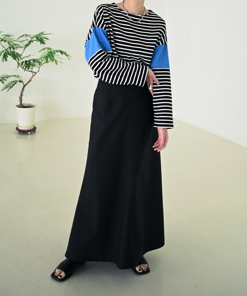 Marient（マリエント）の「ドッキングボーダーTEE（Tシャツ/カットソー・レディース・ホワイト/オレンジ/ブルー・FREE）」の14枚目の写真