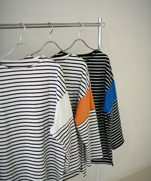 Marient（マリエント）の「ドッキングボーダーTEE（Tシャツ/カットソー・レディース・ホワイト/オレンジ/ブルー・FREE）」の13枚目の写真