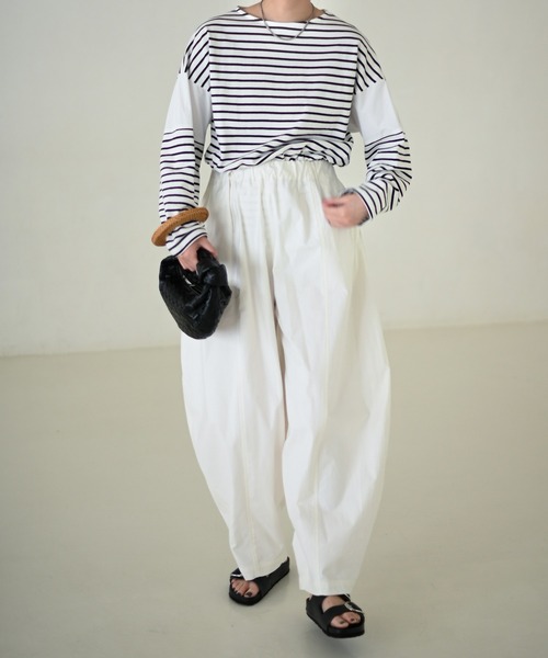 Marient（マリエント）の「ドッキングボーダーTEE（Tシャツ/カットソー・レディース・ホワイト/オレンジ/ブルー・FREE）」の9枚目の写真