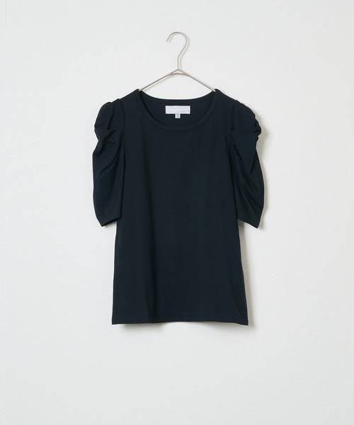 audrey and john wad（オードリーアンドジョンワッド）の「パワーショルダークルーネックプルオーバー -手洗い可-（Tシャツ/カットソー・レディース・ロイヤルブルー/ホワイト/ブラック/グレイッシュベージュ・FREE）」の3枚目の写真