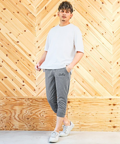 LUXSTYLE(ラグスタイル)の「ミニ裏毛スウェットクロップドパンツ(スウェットパンツ・メンズ・ブラック/杢グレー/ネイビー/グレイッシュベージュ・M/L/XL)」の7枚目の写真