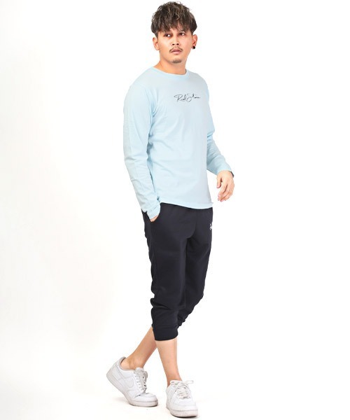 LUXSTYLE(ラグスタイル)の「ミニ裏毛スウェットクロップドパンツ(スウェットパンツ・メンズ・ブラック/杢グレー/ネイビー/グレイッシュベージュ・M/L/XL)」の12枚目の写真
