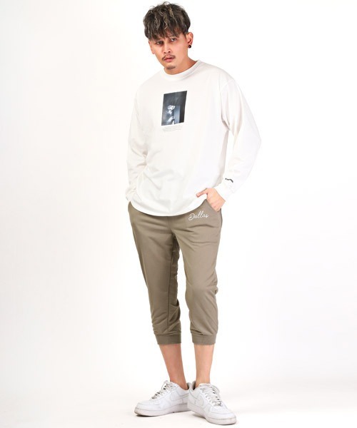 LUXSTYLE(ラグスタイル)の「ミニ裏毛スウェットクロップドパンツ(スウェットパンツ・メンズ・ブラック/杢グレー/ネイビー/グレイッシュベージュ・M/L/XL)」の15枚目の写真