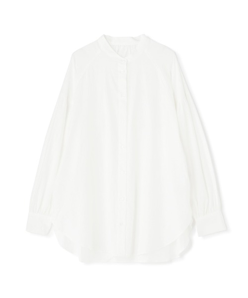 オーバーサイズバンドカラーチュニックシャツ