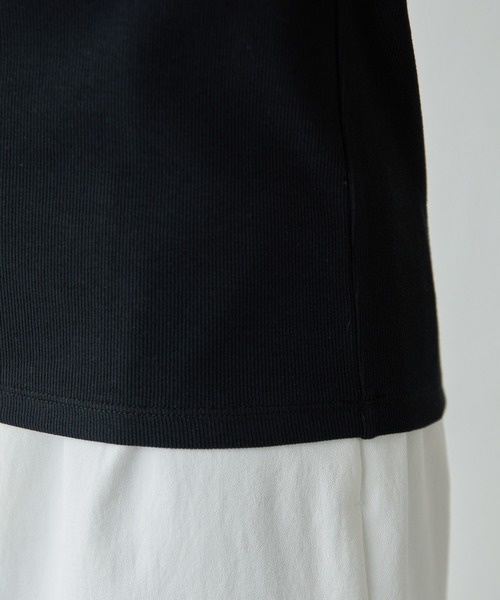 COLLAGE GALLARDAGALANTE（コラージュガリャルダガランテ）の「シアー切替スクエアタンク/C'NOTE（タンクトップ・レディース・ホワイト/チャコールグレー/ベージュ/ブラック/ブルー/グレー系その他/ホワイト系その他・FREE）」の9枚目の写真