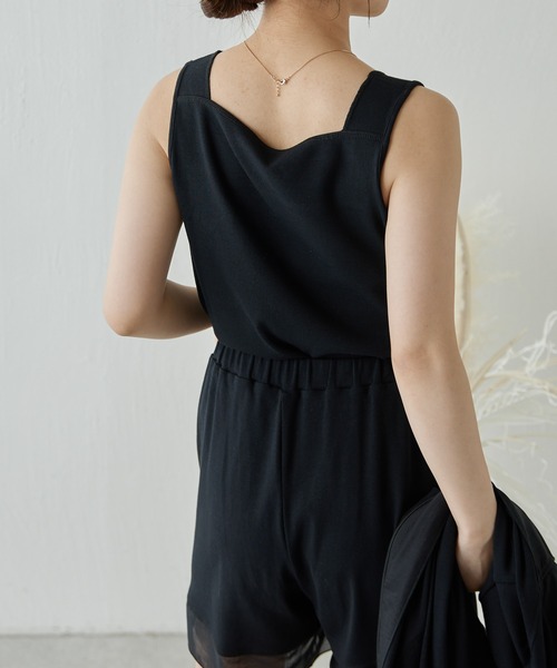 COLLAGE GALLARDAGALANTE（コラージュガリャルダガランテ）の「シアー切替スクエアタンク/C'NOTE（タンクトップ・レディース・ホワイト/チャコールグレー/ベージュ/ブラック/ブルー/グレー系その他/ホワイト系その他・FREE）」の15枚目の写真