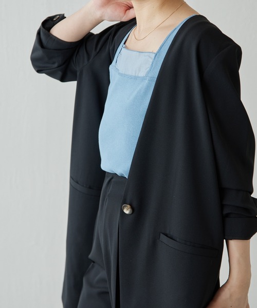 COLLAGE GALLARDAGALANTE（コラージュガリャルダガランテ）の「シアー切替スクエアタンク/C'NOTE（タンクトップ・レディース・ホワイト/チャコールグレー/ベージュ/ブラック/ブルー/グレー系その他/ホワイト系その他・FREE）」の20枚目の写真