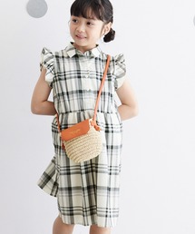 ROPE' PICNIC（ロペピクニック）の「【KIDS】リンクコーデ/マドラスチェック襟付きワンピース（ワンピース・キッズ）」