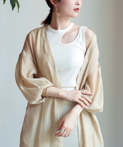 Jines（ジネス）の「クールタッチ カットアウト デザインタンクトップ @（タンクトップ・レディース・ホワイト/ブラック/ブラウン・38）」の2枚目の写真