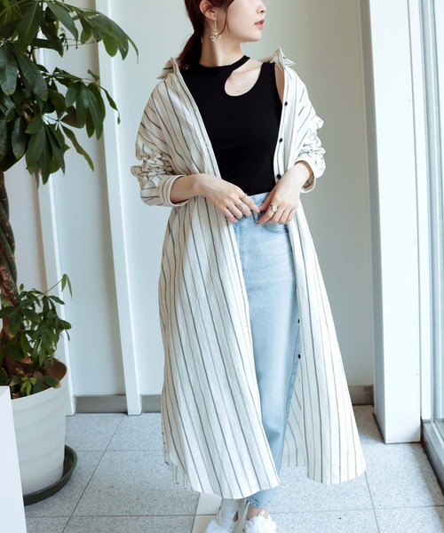 Jines（ジネス）の「クールタッチ カットアウト デザインタンクトップ @（タンクトップ・レディース・ホワイト/ブラック/ブラウン・38）」の6枚目の写真