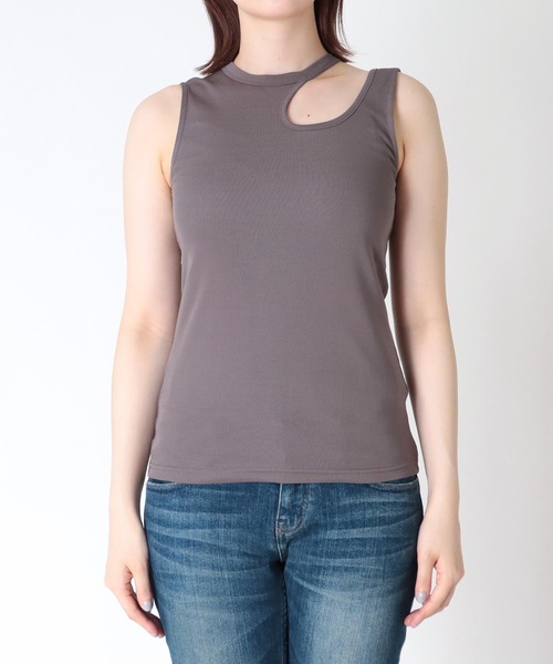 Jines（ジネス）の「クールタッチ カットアウト デザインタンクトップ @（タンクトップ・レディース・ホワイト/ブラック/ブラウン・38）」の14枚目の写真