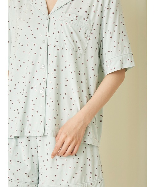 スナイデルホーム ベアプリント 開襟シャツ パンツ セット ルームウェア SNIDEL HOME（スナイデルホーム）の「【SilkyFleece】開襟シャツ