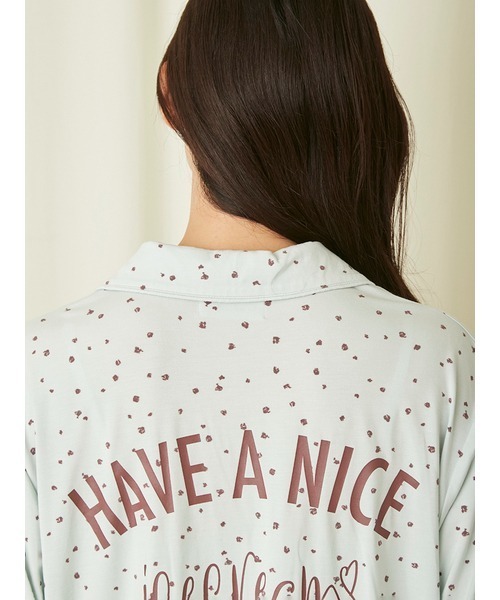 スナイデルホーム ベアプリント 開襟シャツ パンツ セット ルームウェア SNIDEL HOME（スナイデルホーム）の「【SilkyFleece】開襟シャツ