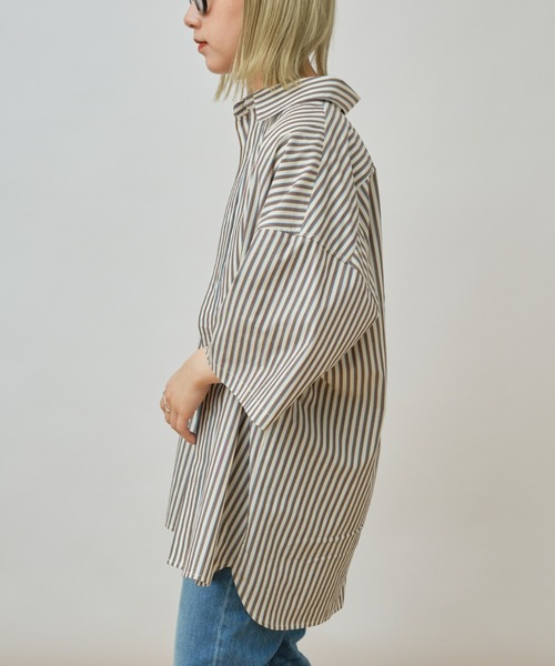 CIAOPANIC TYPY(チャオパニックティピー)の「【ユニセックス】ブロードビッグ半袖シャツ(シャツ/ブラウス・メンズ・オフホワイト/ミント/ブルー/ブラウン/ネイビー/サックスブルー/グリーン・MEDIUM/LARGE)」の11枚目の写真