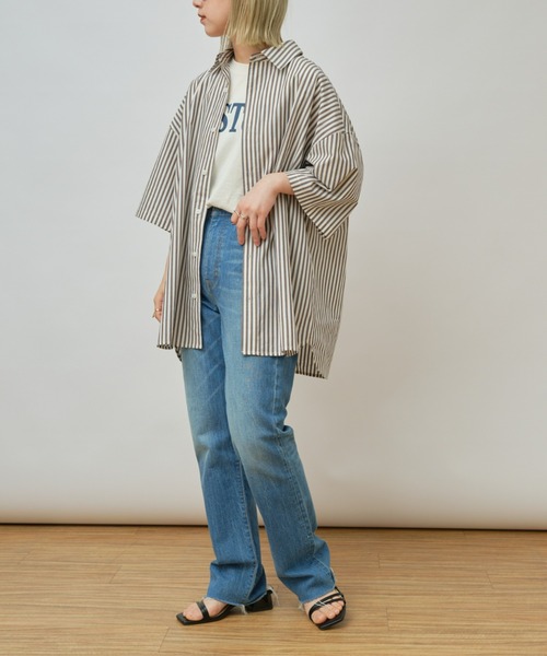 CIAOPANIC TYPY(チャオパニックティピー)の「【ユニセックス】ブロードビッグ半袖シャツ(シャツ/ブラウス・メンズ・オフホワイト/ミント/ブルー/ブラウン/ネイビー/サックスブルー/グリーン・MEDIUM/LARGE)」の15枚目の写真