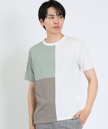 m.f.editorial | エムエフエディトリアルメンズ/m.f.editorial:MEN 接触冷感 切替クルーネック半袖Tシャツ(Tシャツ/カットソー)