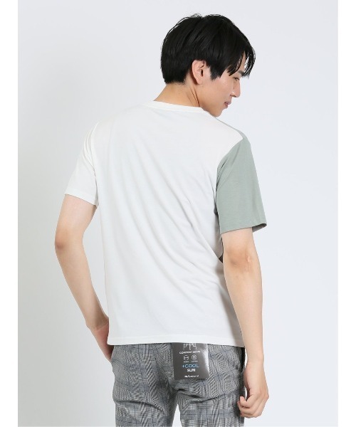 m.f.editorial(エムエフエディトリアル)の「m.f.エディトリアル メンズ 接触冷感 切替クルーネック半袖Tシャツ(Tシャツ/カットソー・メンズ・ホワイト/サックスブルー/ダークグリーン・LARGE/X-LARGE/MEDIUM)」の21枚目の写真
