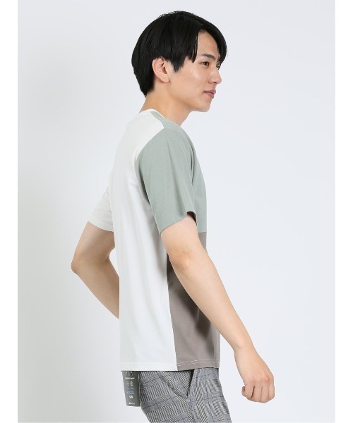 m.f.editorial(エムエフエディトリアル)の「m.f.エディトリアル メンズ 接触冷感 切替クルーネック半袖Tシャツ(Tシャツ/カットソー・メンズ・ホワイト/サックスブルー/ダークグリーン・LARGE/X-LARGE/MEDIUM)」の22枚目の写真