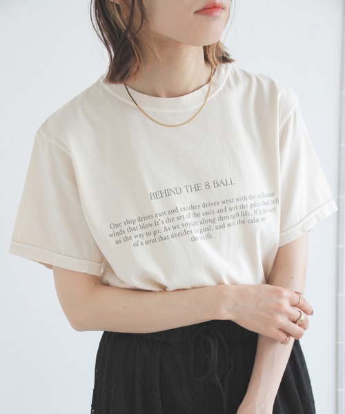 Crisp(クリスプ)の「ピグメントプリントTシャツ(Tシャツ/カットソー・レディース・アイボリー/チャコールグレー/ミント・FREE)」の19枚目の写真