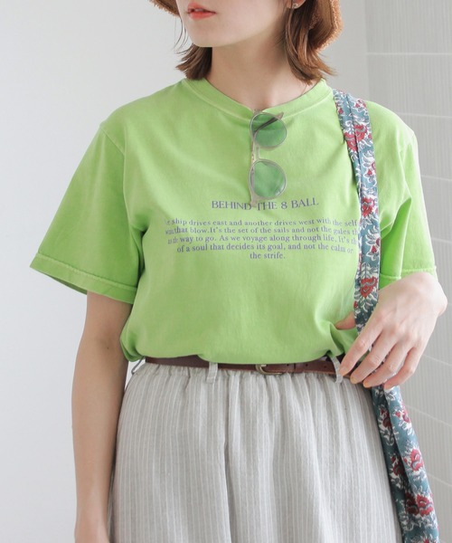 Crisp(クリスプ)の「ピグメントプリントTシャツ(Tシャツ/カットソー・レディース・アイボリー/チャコールグレー/ミント・FREE)」の16枚目の写真