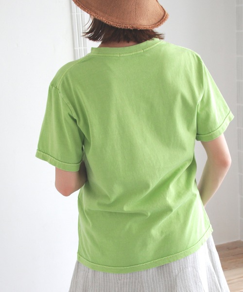 Crisp(クリスプ)の「ピグメントプリントTシャツ(Tシャツ/カットソー・レディース・アイボリー/チャコールグレー/ミント・FREE)」の12枚目の写真