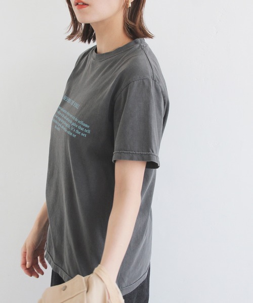 Crisp(クリスプ)の「ピグメントプリントTシャツ(Tシャツ/カットソー・レディース・アイボリー/チャコールグレー/ミント・FREE)」の17枚目の写真