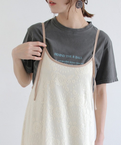 Crisp(クリスプ)の「ピグメントプリントTシャツ(Tシャツ/カットソー・レディース・アイボリー/チャコールグレー/ミント・FREE)」の13枚目の写真