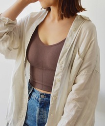 styiro（スタイロ）の「【7色/サイズ展開】カップ付きキャミ リブシームレスブラトップ 調節可（キャミソール）」